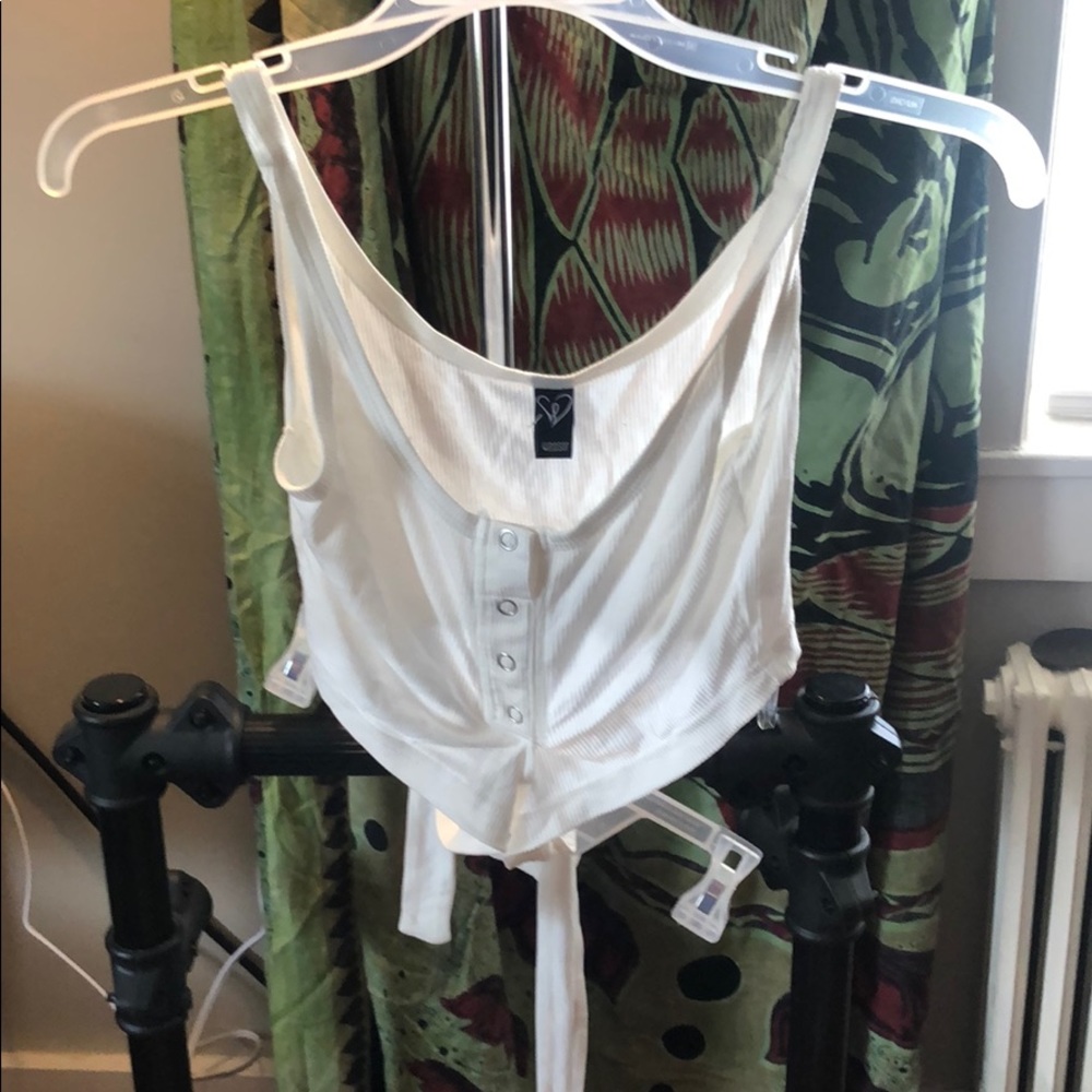 White Crop Top with Back Tie